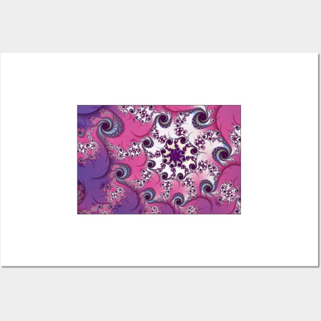 Pink and Purple Fractal Spiral Wall Art by pinkal